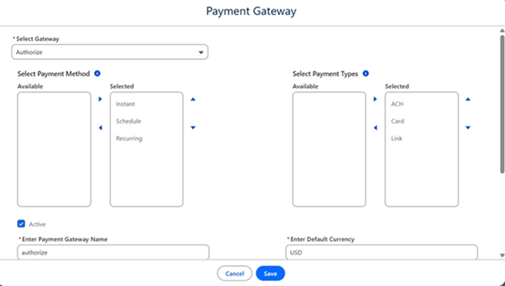 Authrize.net Image - Select payment types