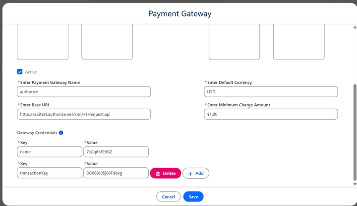 Authrize.net Image - Enter basic gateway details - 2