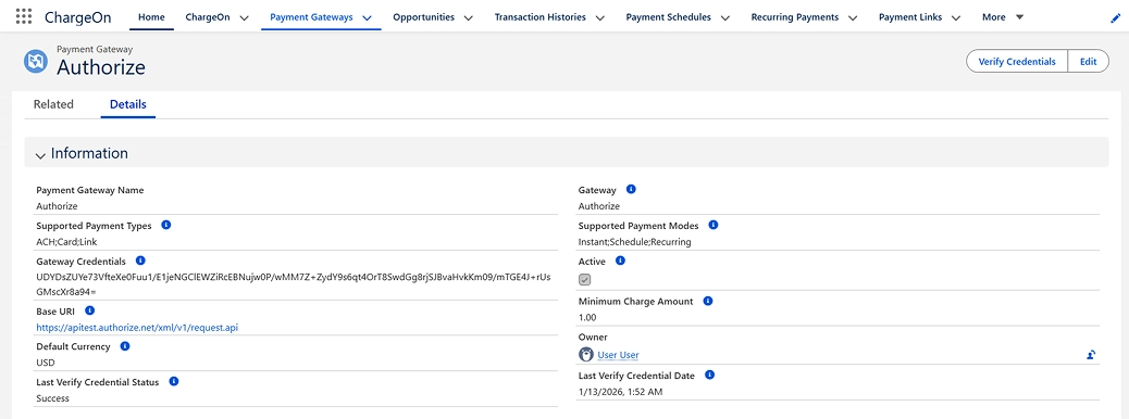 Authrize.net Image - Review all details carefully and click Save