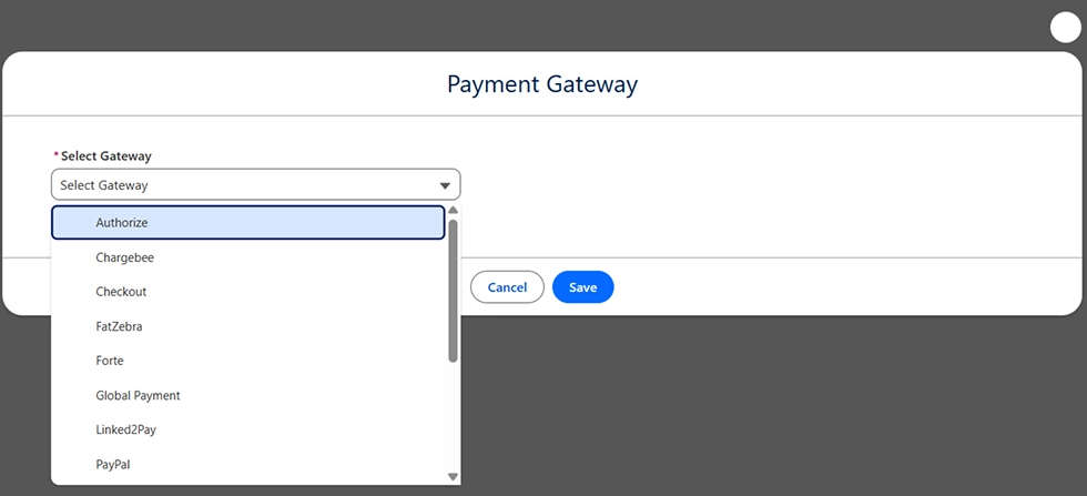 Authrize.net Image - Select gateway