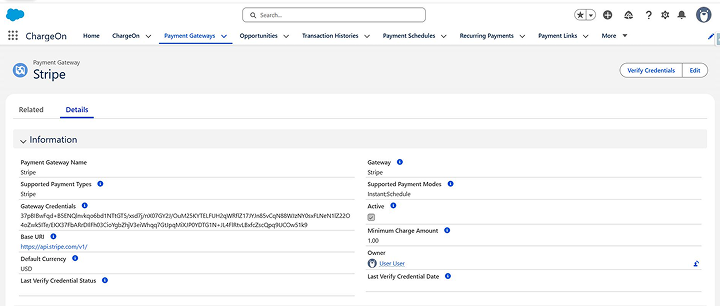 Stripe - Review all details carefully and click Save