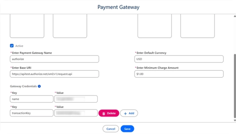 Authrize.net Image - Enter basic gateway details - 2