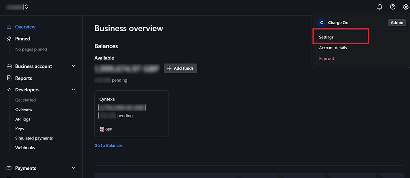 Step - Click on the Settings button
