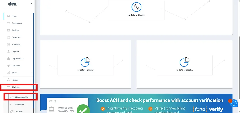 Step - Click on API Credentials
