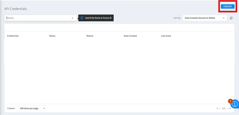 Step - Click on the Create button