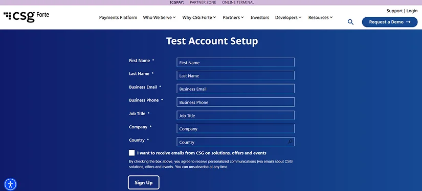 Step - Enter the details for the business account
