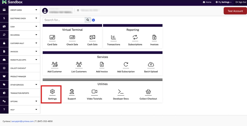 Step - Click on the Settings option