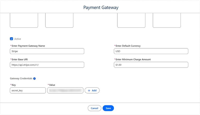 Stripe - Enter basic gateway details