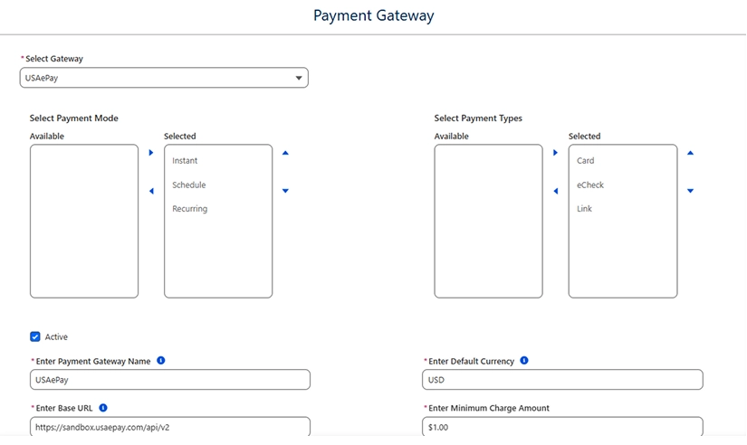 Step - Select Payment Method & Type image
