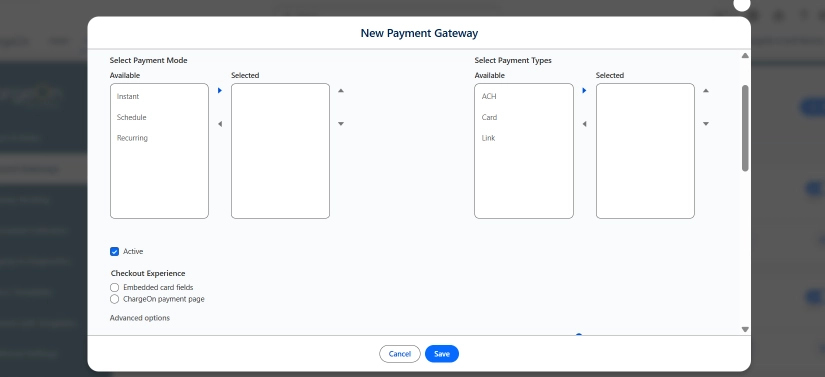 Step - Click new to create a new payment gateway record image