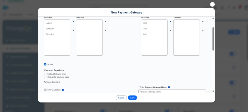 Step - Click new to create a new payment gateway record image