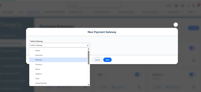 Step - Click new to create a new payment gateway record image