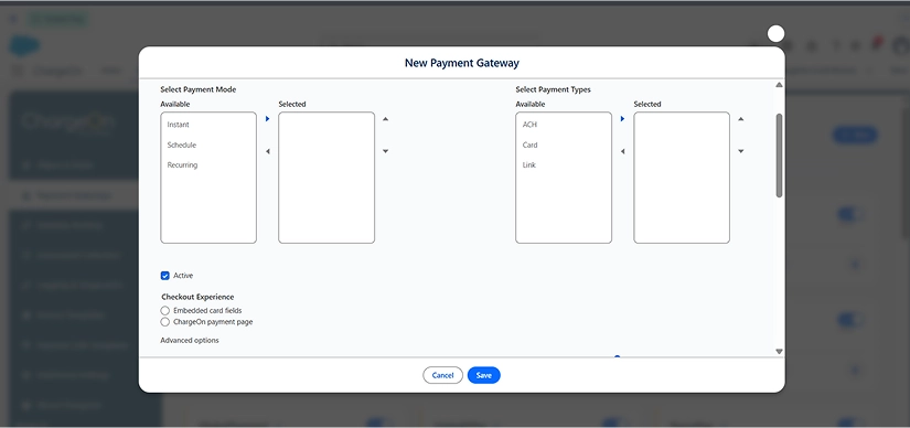 Step - Click new to create a new payment gateway record image