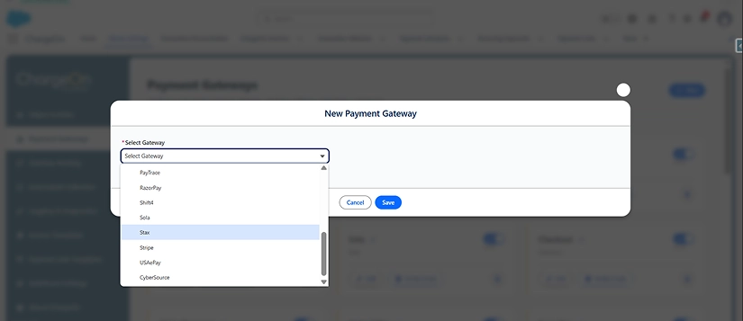 Step - Click new to create a new payment gateway record image
