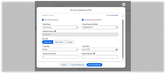 Initial Payment (Upfront Collection)