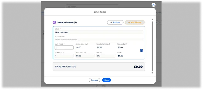 Tax & Discount on Line Items